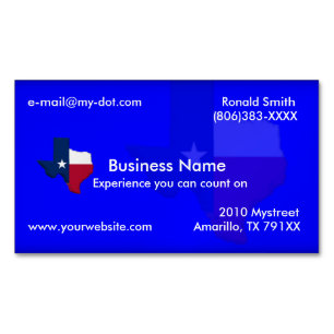 Dark Blue Texas Flag Map Magnetisch Visitekaartje
