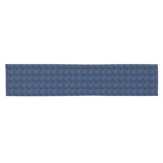 Dark blue textured geometric napkins korte tafelloper (Horizontaal)
