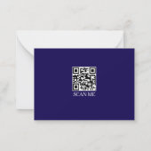  Dark Blue three Border Monogram Note Card Notitiekaartje (Achterkant)