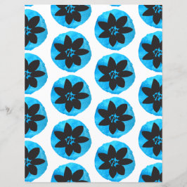 Dark Blue Tropical Flower Scrapbook paper