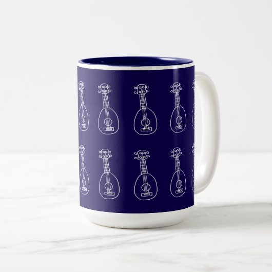 Dark Blue Ukulele Mug (Devant droit)