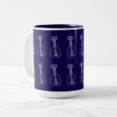Dark Blue Ukulele Mug Tweekleurige Koffiemok (Voorkant links)