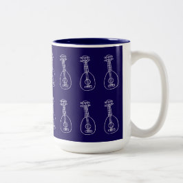 Dark Blue Ukulele Mug Tweekleurige Koffiemok