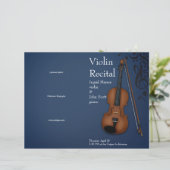 Dark Blue Violin Viola Folded Overweging Programme (Staand voorkant)