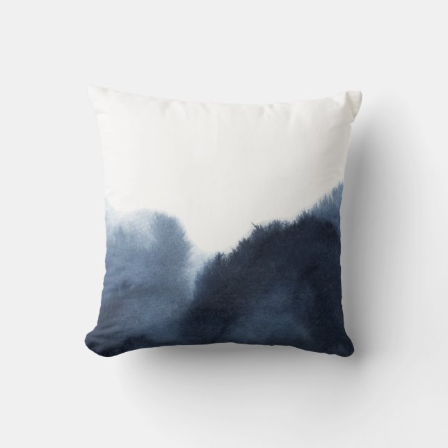 Dark Blue Watercolor soft Kussen (Voorkant)
