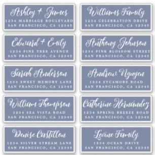 Dark Blue Wedding Guest Adresetiketten Sticker