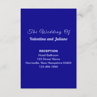 Dark Blue Wedding Reception Portrait Informatiekaartje