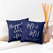 Dark Blue White Mr & Mrs Wedding Keepomwille Pillo Kussen
