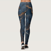 Dark blue Women Leggings with Gold Veins (Dos)