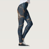 Dark blue Women Leggings with Gold Veins (Droite)
