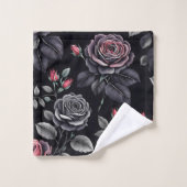 Dark Blush Rozen Floral Art design Bad Handdoek (Wasdoekje)