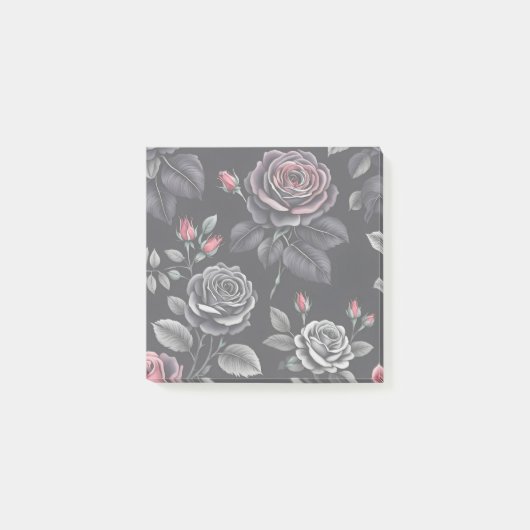Dark Blush Rozen Floral Art design Post-it® Notes (Voorkant)