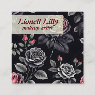 Dark Blush Rozen Floral Art design Vierkante Visitekaartje