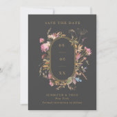 Dark Bohemian Wildflower Pill Lijst Weddenfoto Save The Date (Voorkant)
