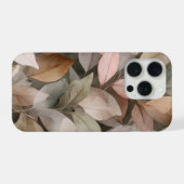 Dark Boho Botanical Leaf Neutral abstract iPhone Hoesje (Achterkant horizontaal)