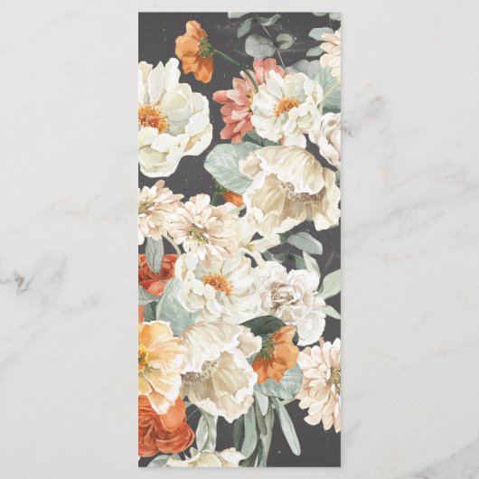 Dark Boho Floral | Menu Weddenschappen (Achterkant)