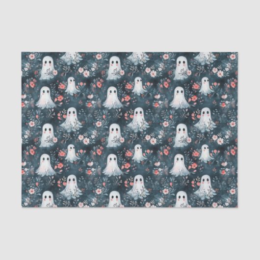 Dark Boho Ghost Pattern Tissue Paper Tissuepapier (Voorkant)