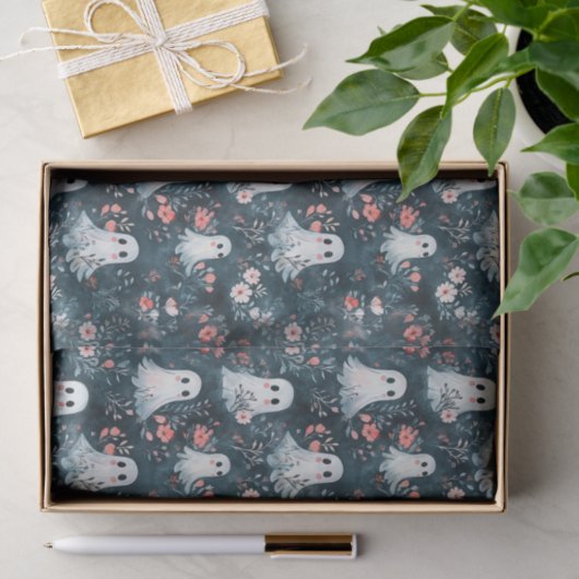 Dark Boho Ghost Pattern Tissue Paper Tissuepapier (Geschenk)