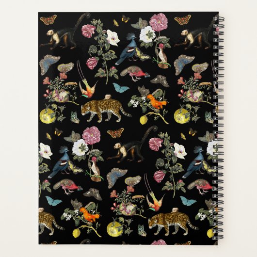 Dark Botanical Animals Forest Monogram Planner (Achterkant)