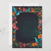 Dark Botanical Hummingbird Theme Kaart (Achterkant)