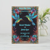 Dark Botanical Hummingbird Theme Kaart (Staand voorkant)