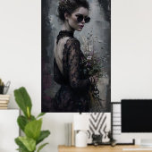 Dark Bride Poster – Gotische Mode wandportret (Thuiskantoor)