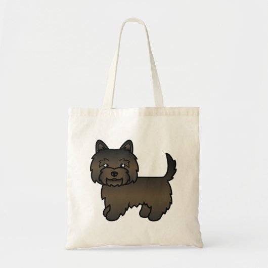 Dark Brindle Cairn Terrier Cute Cartoon Dog Tote Bag (Voorkant)