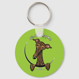 Dark Brindle Greyhound IAAM Sleutelhanger