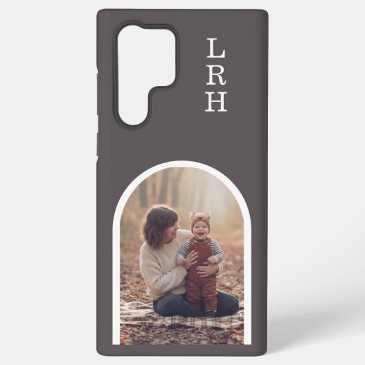 Dark Brown Arch Frame Photo Monogram   Samsung Galaxy Hoesje (Achterkant)