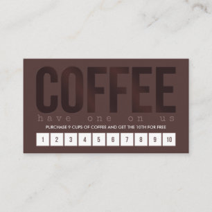 Dark Brown Coffee Punch Kaart