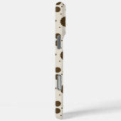 Dark Brown Micro Floral Beige Case-Mate iPhone Case (Achterkant / Rechts)