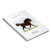 Dark Brown Personalized Horse Owner's Journal Notitieboek (Rechterzijde)