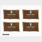 Dark Brown Product Label Gold Frame Logo Monogram (Vel)