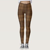 Dark Brown Tartan Pattern Leggings (Voorkant)