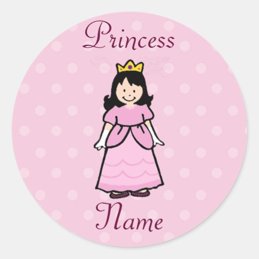 Dark Brunette Princess Stickers (Voorkant)