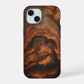 Dark Burl Wood Print iPhone hoesje iPhone 15 Hoesje