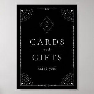 Dark Celestial Moon & Stars Kaarten & Cadeaus Poster
