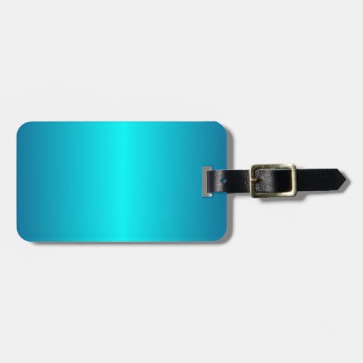 Dark Cerulean en Aqua Gradient Bagagelabel (Voorkant horizontaal)