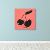 Dark Cherries – Minimal Graphic Art Canvas Afdruk (Insitu (Houten vloer))