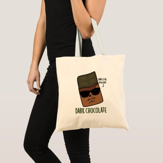 Dark Chocolate Funny Snoep Pun Tote Bag (Voorkant (product))