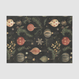  Dark Christmas Ornaments en Foliage Tissuepapier