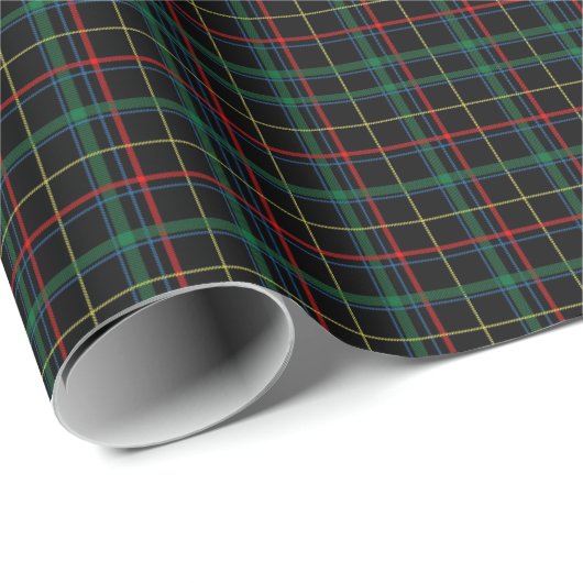 Dark Christmas Plaid Wrapping Paper Cadeaupapier (Rol Hoek)
