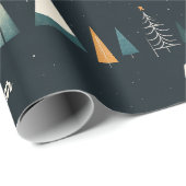 Dark Christmas Tree Pattern Wrapping Paper Cadeaupapier (Rol Hoek)
