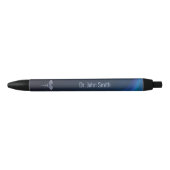 Dark Chrome Holographic 3D Medical Caduceus Zwarte Inkt Pen (Voorkant)