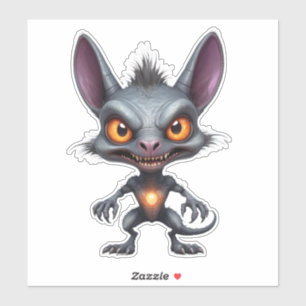 Dark Chupacabra Art Halloween Fantasy Creature Sticker