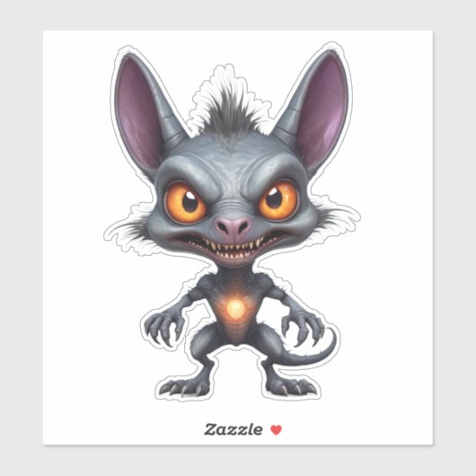 Dark Chupacabra Art Halloween Fantasy Creature Sticker (Vel)