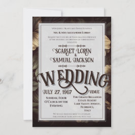 Dark Classic Retro Elegant Luxury Wedding Kaart