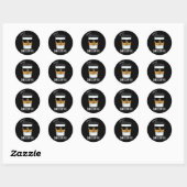 Dark Coffee Funny Drink Pun Dark BG Ronde Sticker (Vel)