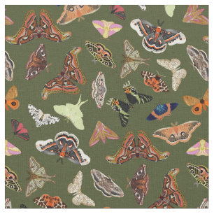 Dark Cottagecore Moths Natuur Groen Stof