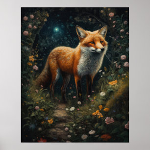Dark Cottagecore Red Fox Art Imprimer Poster